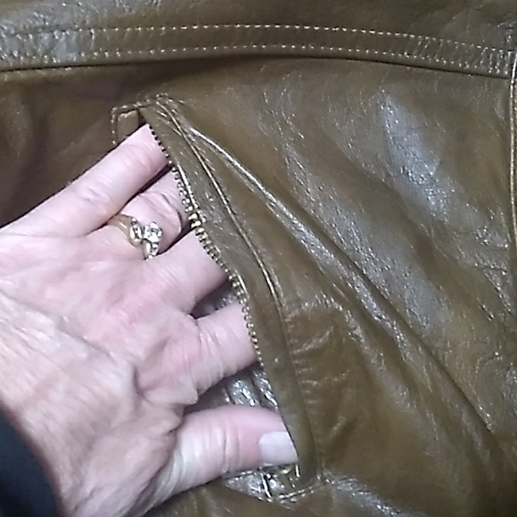 🏍️ Vintage KAWASAKI BROWN  Suupple Leather MOTORCYCLE JACKET UNISEX - Picture 11 of 16